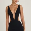 Vestito A-line con cut-out Gaia in nero Vestito A-line con cut-out Gaia in nero