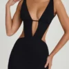 Vestito A-line con cut-out Gaia in nero Vestito A-line con cut-out Gaia in nero