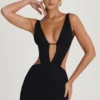 Vestito A-line con cut-out Gaia in nero Vestito A-line con cut-out Gaia in nero