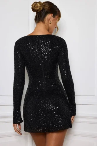 Vestito A-line con decorazioni Kiyara in nero