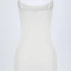Vestito A-line con ruches in punto Alika, bianco Vestito A-line con ruches in punto Alika, bianco