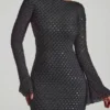 Vestito A-line con schiena scoperta e decorazioni Grazina in nero Vestito A-line con schiena scoperta e decorazioni Grazina in nero