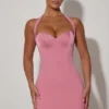 Vestito A-line con scollo all’americana e dettaglio a cuore Lenore in rosa antico Vestito A-line con scollo all’americana e dettaglio a cuore Lenore in rosa antico