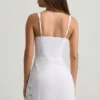 Vestito A-line in popeline di cotone con ricami Calina, bianco Vestito A-line in popeline di cotone con ricami Calina, bianco