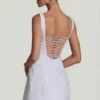 Vestito A-line strutturato con decorazioni Dominique in bianco Vestito A-line strutturato con decorazioni Dominique in bianco