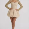 Vestito Aletta con orlo a palloncino decorato in oro Vestito Aletta con orlo a palloncino decorato in oro