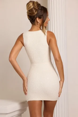 Vestito Alsace con scollo quadrato decorato in bianco