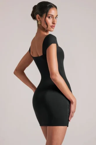 Vestito Alva con scollo a cuore in nero