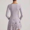 Vestito asimmetrico con applicazioni Lumiki in lilla