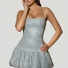 Vestito Callie con orlo a palloncino decorato in argento Vestito Callie con orlo a palloncino decorato in argento