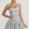 Vestito Callie con orlo a palloncino decorato in argento Vestito Callie con orlo a palloncino decorato in argento