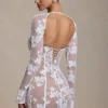 Vestito corto a corsetto con dettagli in pizzo Andreia in bianco