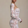 Vestito corto a corsetto con dettagli in pizzo Andreia in bianco