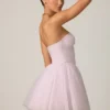 Vestito corto a corsetto in tulle Dottie in lilla