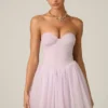 Vestito corto a corsetto in tulle Dottie in lilla