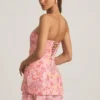 Vestito corto a corsetto senza spalline con decorazioni Eliseelle in rosa