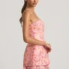 Vestito corto a corsetto senza spalline con decorazioni Eliseelle in rosa