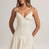 Vestito corto A-line con ruches in modal Kelbie con stampa floreale