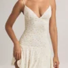 Vestito corto A-line con ruches in modal Kelbie con stampa floreale