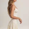 Vestito corto A-line con ruches in modal Kelbie con stampa floreale