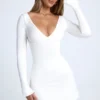 Vestito corto A-line con schiena scoperta Tansy in bianco Vestito corto A-line con schiena scoperta Tansy in bianco