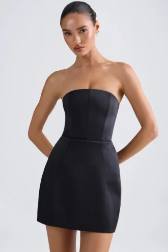Vestito corto a tulipano strutturato a fascia Haisley in nero
