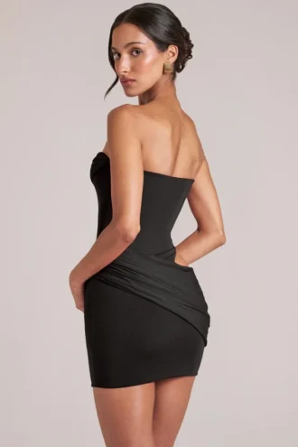 Vestito corto aderente a fascia Veda in nero