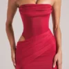Vestito corto aderente a fascia Veda in rosso ciliegia