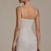 Vestito corto aderente con decorazioni Aellin in bianco Vestito corto aderente con decorazioni Aellin in bianco