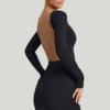 Vestito corto aderente con schiena scoperta Lyla in Modal, colore nero Vestito corto aderente con schiena scoperta Lyla in Modal, colore nero