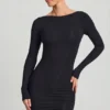 Vestito corto aderente con schiena scoperta Lyla in Modal, colore nero Vestito corto aderente con schiena scoperta Lyla in Modal, colore nero