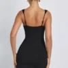 Vestito corto aderente con scollo a cuore in modal Dove, colore nero Vestito corto aderente con scollo a cuore in modal Dove, colore nero