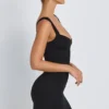 Vestito corto aderente con scollo a cuore in modal Dove, colore nero Vestito corto aderente con scollo a cuore in modal Dove, colore nero
