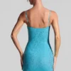 Vestito corto aderente decorato Aellin in blu acquamarina