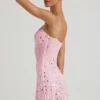 Vestito corto Averie trasparente con decorazioni e scollo quadrato in rosa Vestito corto Averie trasparente con decorazioni e scollo quadrato in rosa