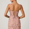 Vestito corto Briar con applicazioni ricamate in rosa antico Vestito corto Briar con applicazioni ricamate in rosa antico