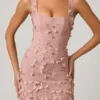 Vestito corto Briar con applicazioni ricamate in rosa antico Vestito corto Briar con applicazioni ricamate in rosa antico