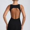 Vestito corto Coa in modal con collo alto e schiena scoperta, colore nero Vestito corto Coa in modal con collo alto e schiena scoperta, colore nero