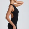 Vestito corto Coa in modal con collo alto e schiena scoperta, colore nero Vestito corto Coa in modal con collo alto e schiena scoperta, colore nero