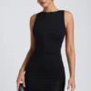 Vestito corto Coa in modal con collo alto e schiena scoperta, colore nero Vestito corto Coa in modal con collo alto e schiena scoperta, colore nero