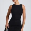 Vestito corto Coa in modal con collo alto e schiena scoperta, colore nero Vestito corto Coa in modal con collo alto e schiena scoperta, colore nero