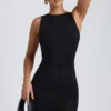 Vestito corto Coa in modal con collo alto e schiena scoperta, colore nero Vestito corto Coa in modal con collo alto e schiena scoperta, colore nero