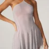 Vestito corto con allacciatura sul retro in pizzo decorato Juni, colore argento Vestito corto con allacciatura sul retro in pizzo decorato Juni, colore argento