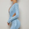 Vestito corto con cut-out decorato Marva in azzurro Vestito corto con cut-out decorato Marva in azzurro