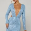 Vestito corto con cut-out decorato Marva in azzurro Vestito corto con cut-out decorato Marva in azzurro