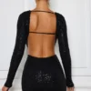 Vestito corto con cut-out decorato Marva in nero Vestito corto con cut-out decorato Marva in nero