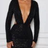 Vestito corto con cut-out decorato Marva in nero Vestito corto con cut-out decorato Marva in nero