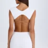 Vestito corto con cut-out e allacciatura Addison in bianco Vestito corto con cut-out e allacciatura Addison in bianco