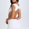 Vestito corto con cut-out e allacciatura Addison in bianco Vestito corto con cut-out e allacciatura Addison in bianco