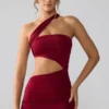 Vestito corto con cut-out e ruches in jersey elasticizzato Shyla, colore rubino Vestito corto con cut-out e ruches in jersey elasticizzato Shyla, colore rubino